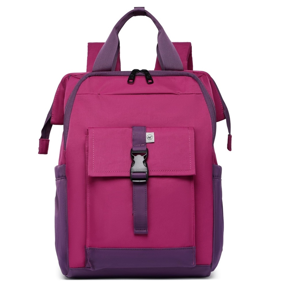 Modern Purple Backpack with Boxy Shape and Top Handle   (Free Shipping)